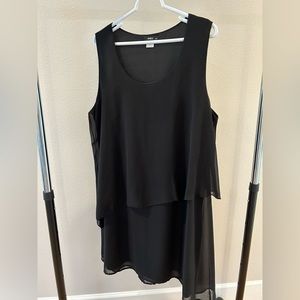 Sleeveless Layered Black Dress